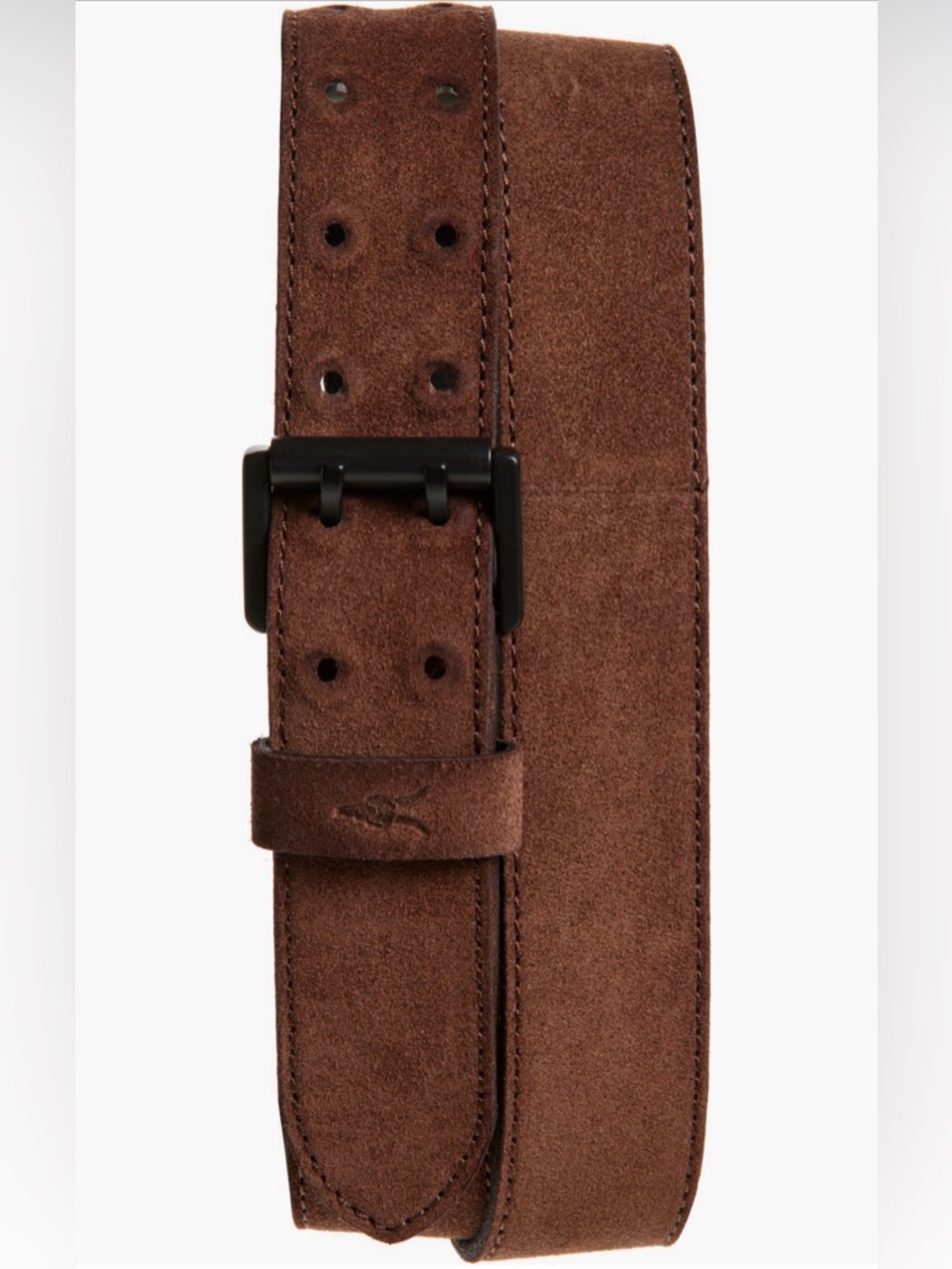 Allsaints mens covered eyelet suede leather bitter brown belt new tags size 40